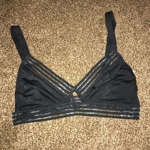 Black mesh cuts bralette